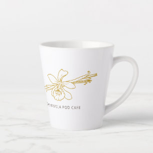 Vanilla flower bean line art cafe baking business latte mug