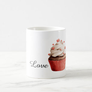 Vanilla Frosting Hearts Chocolate Cupcake Coffee Mug