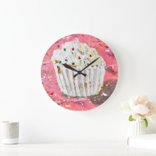 Vanilla Frosting Large Clock