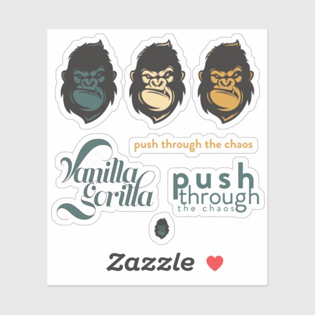 Vanilla Gorilla Custom-Cut Vinyl Sticker Set (Sheet)