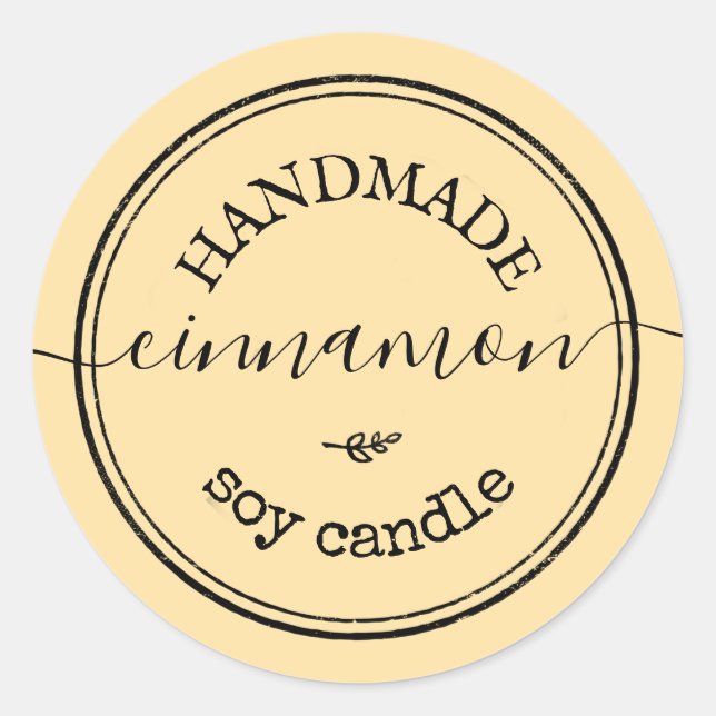 Vanilla Handmade Script Black Border Product Label (Front)