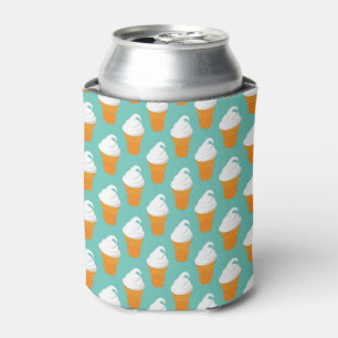 Vanilla Ice Cream Cone Pattern Can Cooler
