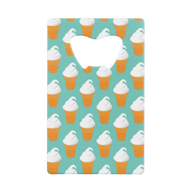 Vanilla Ice Cream Cone Pattern Credit Card Bottle Opener (Front)