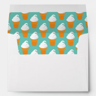 Vanilla Ice Cream Cone Pattern Envelopes