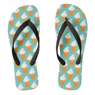 Vanilla Ice Cream Cone Pattern Flip Flops