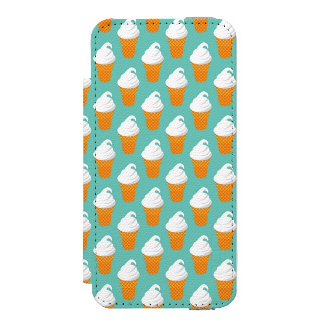 Vanilla Ice Cream Cone Pattern Incipio iPhone Wallet Case (Folio Front)
