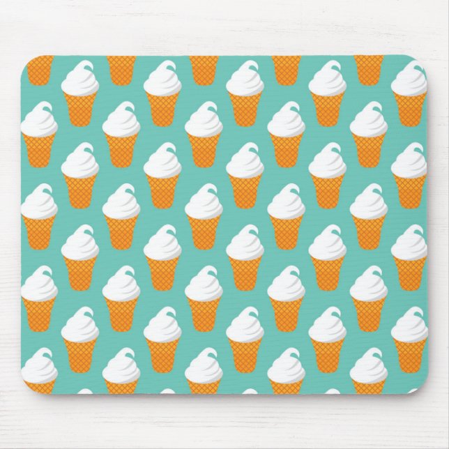 Vanilla Ice Cream Cone Pattern Mouse Pad (Front)