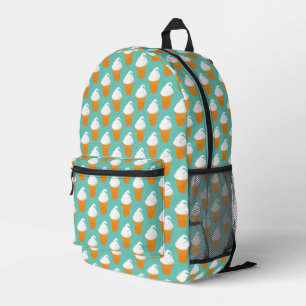 Vanilla Ice Cream Cone Pattern Printed Backpack