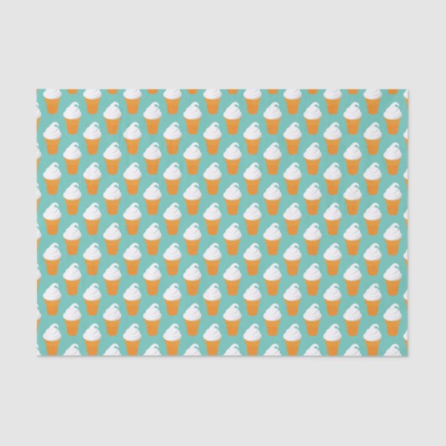 Vanilla Ice Cream Cone Pattern Tissue Paper (Front)