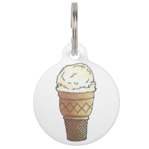 Vanilla Ice Cream Cone Scoop Dessert Foodie Sweet Pet Tag