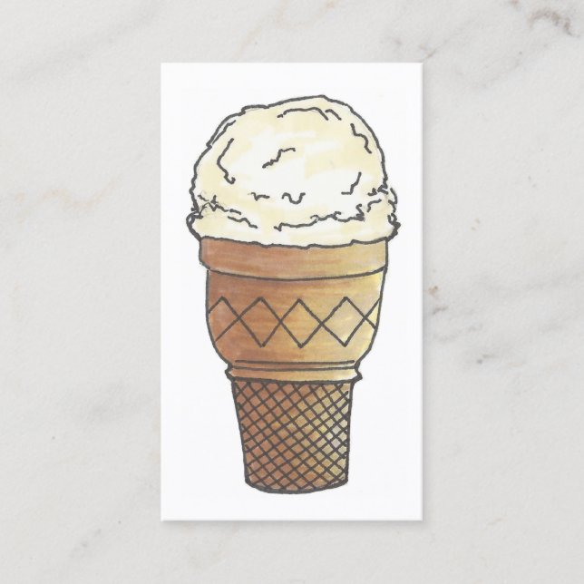 Vanilla Ice Cream Cone Soda Fountain Shoppe Food Business Card (Front)