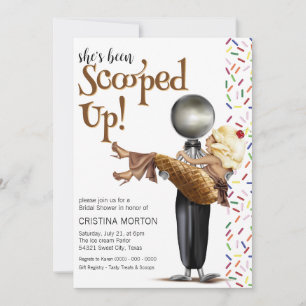 Vanilla Ice cream Scooped Up Bridal Shower Invitation