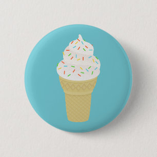 Vanilla Ice Cream Sprinkles 2 Inch Round Button