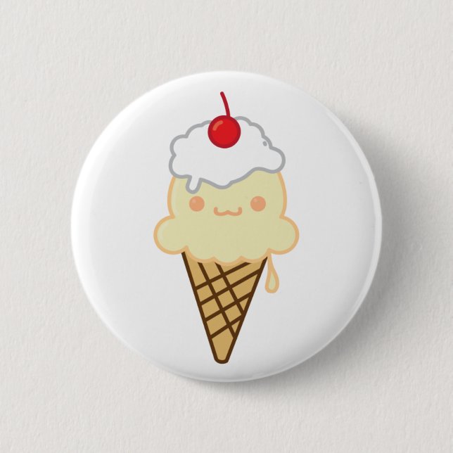 vanilla icecream 2 inch round button (Front)