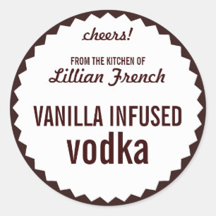Vanilla Infused Vodka Bottle Label Template