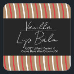 Vanilla Lip Balm Peppermint Swirls Packaging  Square Sticker<br><div class="desc">Lip Balm Maker Business Branding Labels</div>