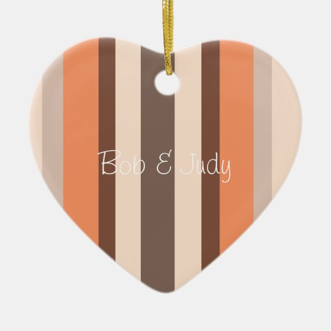 Vanilla Melon  Stripes Ceramic Ornament (Front)