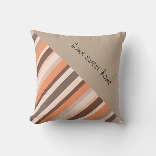 Vanilla Melon  Stripes Throw Pillow (Front)