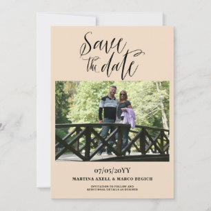 Vanilla Minimalist Photo Wedding Save The Date