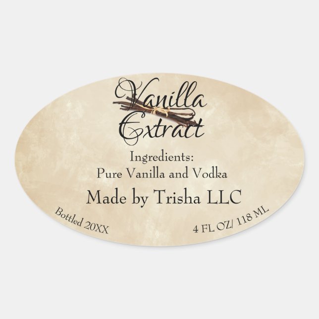 Vanilla Oval Personnaliser le Étiquette produit (Devant)