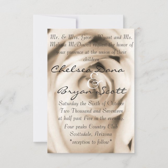 Vanilla Rose Invitation (Front)