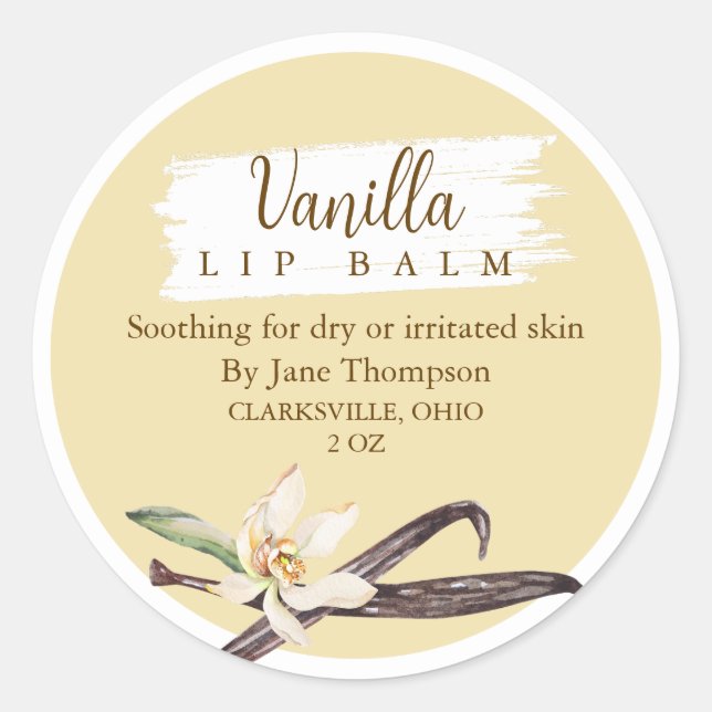 Vanilla Salve / balm / Soap Label (Front)