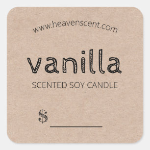 Vanilla Scented Soy Candle Soy Melt Price Tag