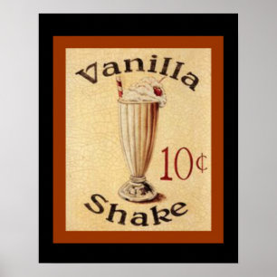 Vanilla Shake Annonce Vintage Poster 16 x 20