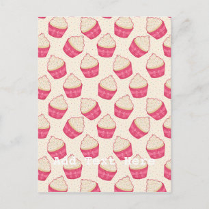 Vanilla Sprinkle Cupcake Pattern Postcard