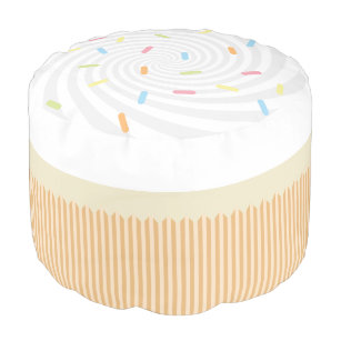 Vanilla Sprinkle Cupcake Pouf