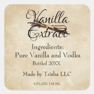 Vanilla Square Personalize Product Label 