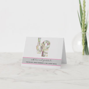 Vanilla Strawberry Hydrangeas Wedding Thank You Card