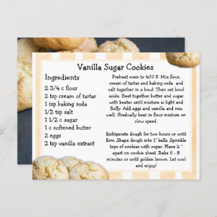 Vanilla Sugar Cookies Recipe Card