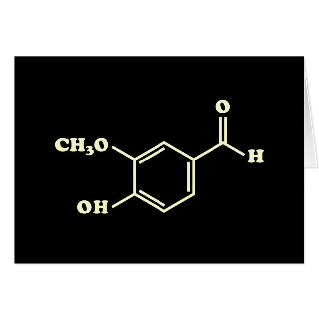 Vanilla Vanillin Molecular Chemical Formula (Front Horizontal)