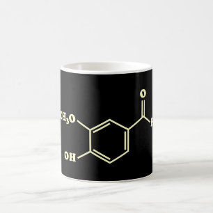 Vanilla Vanillin Molecular Chemical Formula Coffee Mug