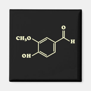 Vanilla Vanillin Molecular Chemical Formula Magnet