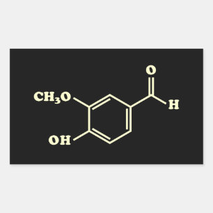 Vanilla Vanillin Molecular Chemical Formula Sticker