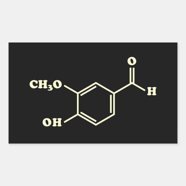Vanilla Vanillin Molecular Chemical Formula Sticker (Front)