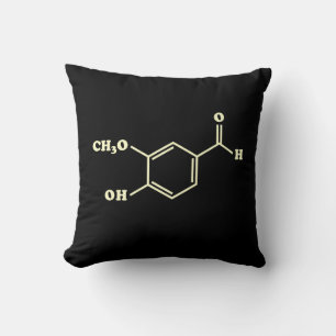 Vanilla Vanillin Molecular Chemical Formula Throw Pillow