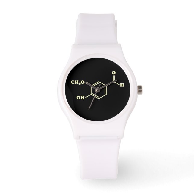Vanilla Vanillin Molecular Chemical Formula Watch (Front)