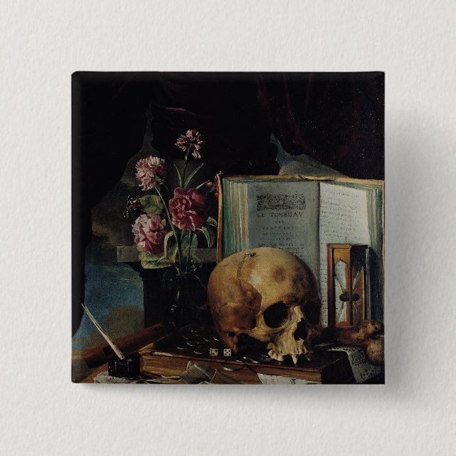 Vanitas 2 Inch Square Button (Front)