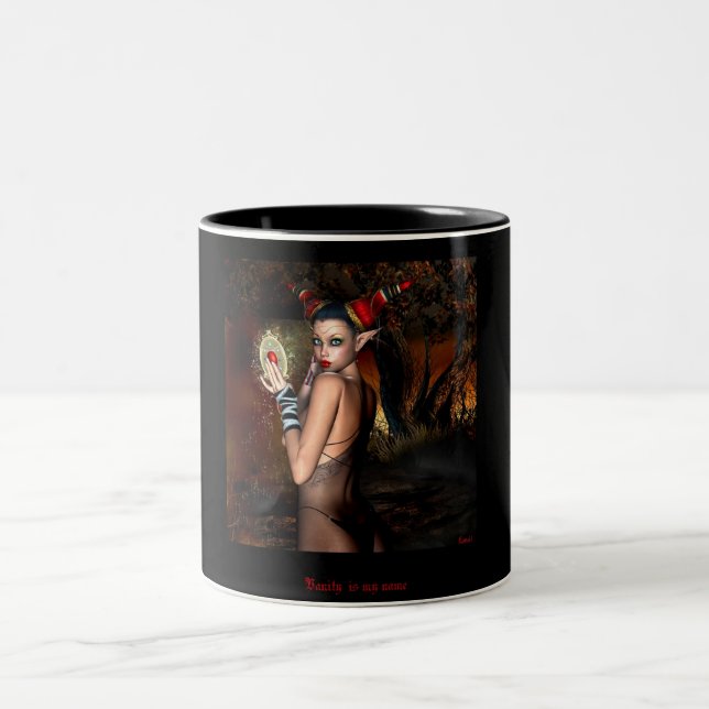 vanity is my name Two-Tone coffee mug (Center)