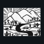 Vanlife Campervan Desert Mountains RV Sunrise Postcard<br><div class="desc">Check out this awesome postcard with drawings of mountains and a camper van. Add your own text. Check out my shop for butterflies,  birds,  RVs,  camping,  hiking,  flowers and lots more!</div>