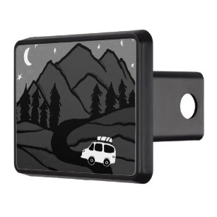 Vanlife Camping  Vintage Van Mountain Moon Trailer Hitch Cover