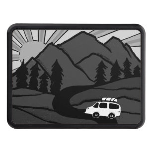 Vanlife Camping  Vintage Van Mountain Sunrise Trailer Hitch Cover