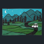 Vanlife in the Mountains Camping Moon Stars Kitchen Towel<br><div class="desc">Decorate your kitchen with this cool towel. Makes a great housewarming (vanwarming?),  birthday or anniversary gift! 
You can customize it and add text too.
Check my shop for lots more colours and patterns plus matching kitchen stuff!</div>