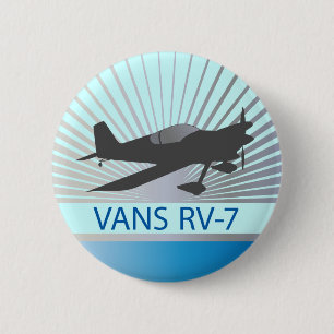 Vans RV-7 Airplane 2 Inch Round Button