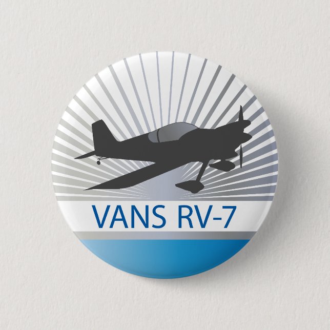 Vans RV-7 Airplane 2 Inch Round Button (Front)
