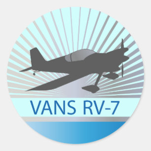 Vans RV-7 Airplane Classic Round Sticker