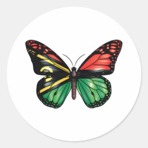 Vanuatu butterfly monarch flag Tri-Blend shirt Classic Round Sticker